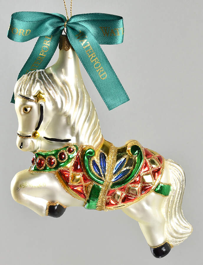 Waterford Collector Society Carousel Horse-Red,Green Neck Band - No Box by Waterford Crystal-1