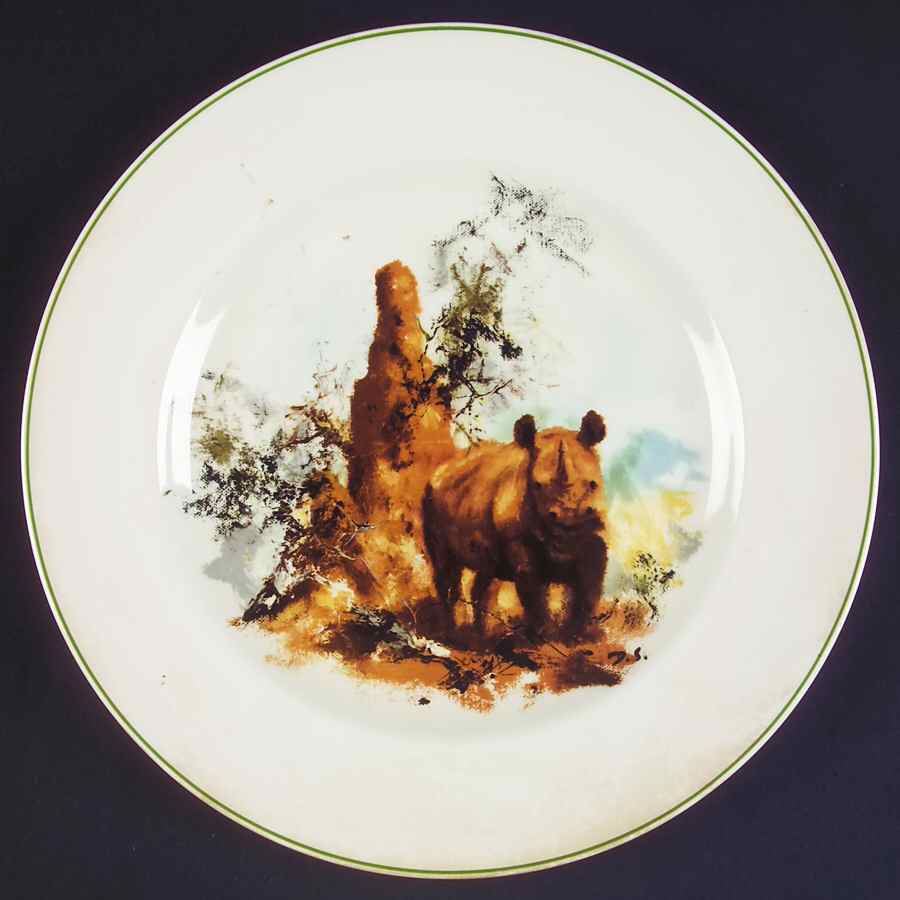 World Wildlife Fund-Plate Rhinoceros - No Box by Wedgwood-1
