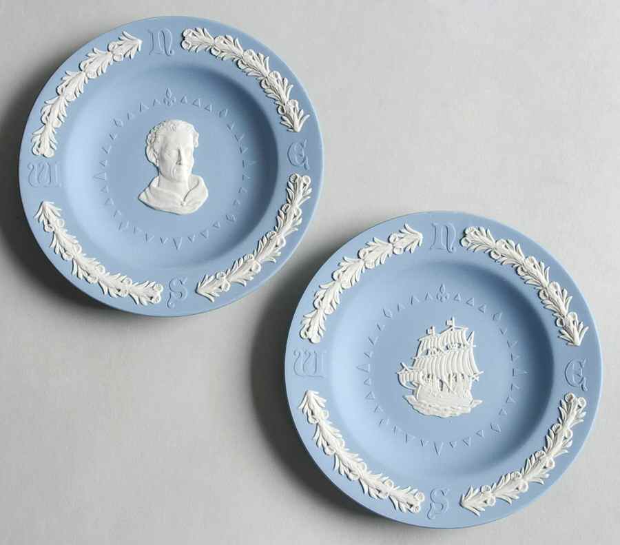Christopher Columbus Anniversary Plates Columbus & Santa Maria - With Box by Wedgwood-1