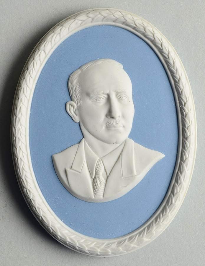 Jasperware Plaque-Personalities Benno F. Strauss-1873-1944 - Boxed by Wedgwood-1