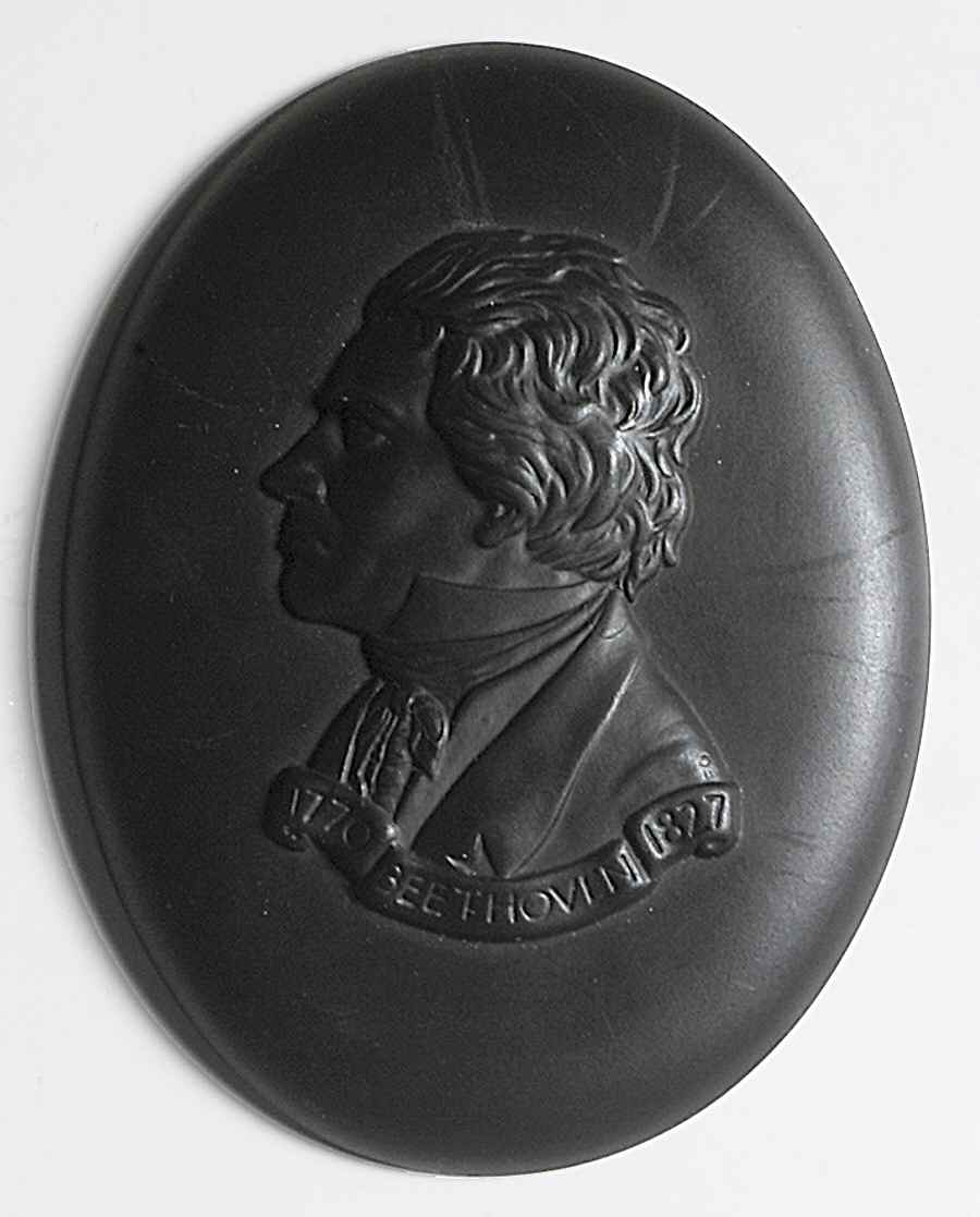 Jasperware Plaque-Personalities Beethoven-Black Basalt - Boxed by Wedgwood-1