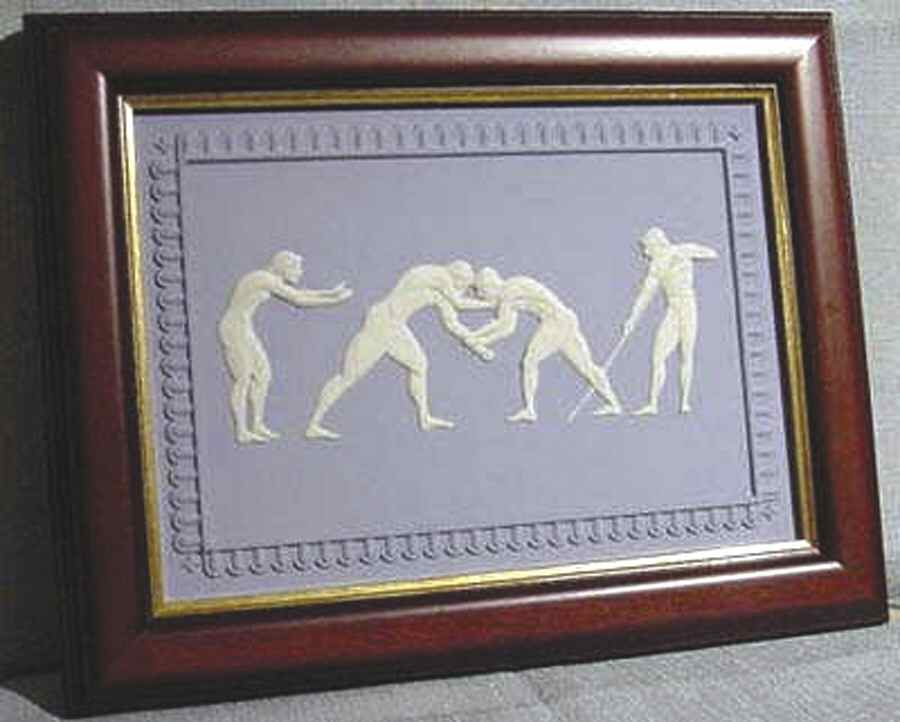 Olympic Plaques Sydney-The Wrestlers - No Box by Wedgwood-1