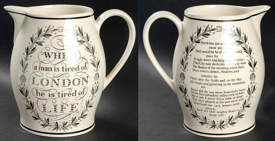 When A Man Is Tired of London Jug 2qt-He Is Tired Of Life - No Box by Wedgwood-1