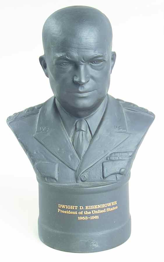 Black Basalt Bust Dwight D Eisenhower - With Box by Wedgwood-1