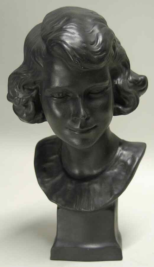 Black Basalt Bust Princess Elizabeth - No Box by Wedgwood-1