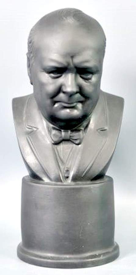 Black Basalt Bust Winston Churchill - No Box by Wedgwood-1