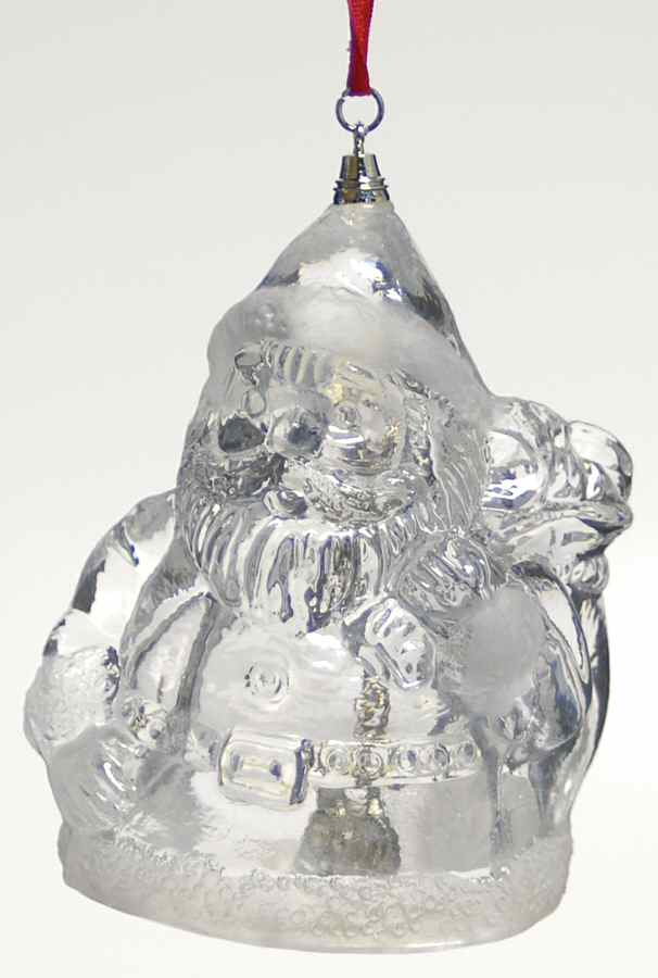 Wallace Christmas Ornament Crystal Santa Bell - Boxed by Wallace Silver-1
