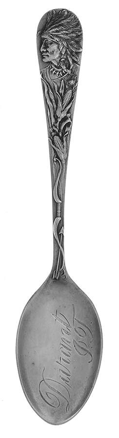 Sterling Souvenir Spoons Indian Head With Corn - No Box by Watson-1