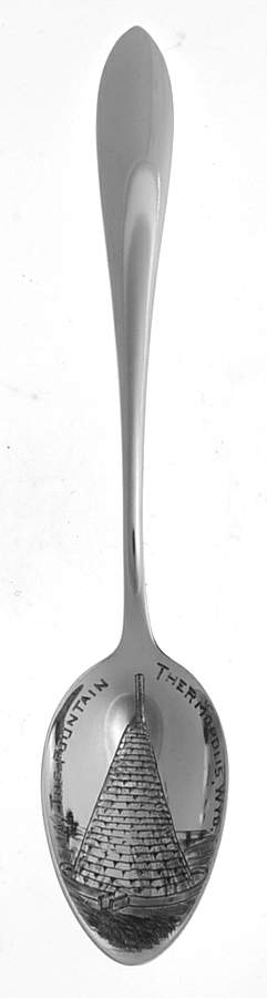 Sterling Souvenir Spoons Teepee Fountain-Thermopolis Wyoming - No Box by Watson-1