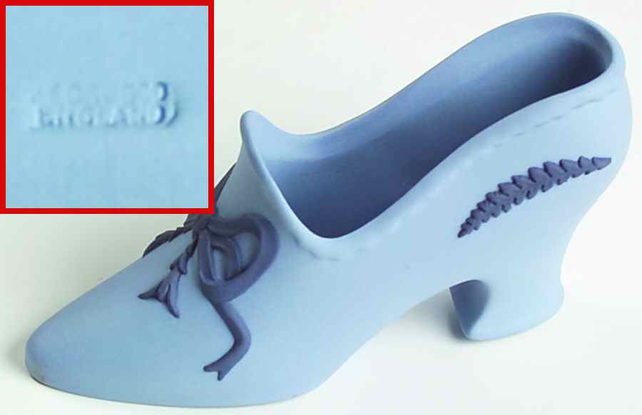 Jasperware Shoe Portland Blue On Lavender - With Box by Wedgwood-1