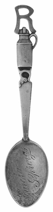 Arkansas Souvenir Spoon Eureka Springs-R-Can-Saw Handle - No Box by Watson-1