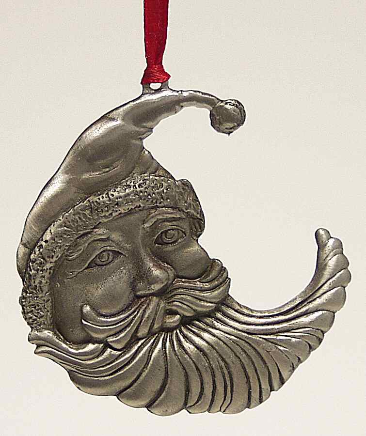 Wallace Pewter Christmas Ornament Half Moon Santa - No Box by Wallace Silver-1