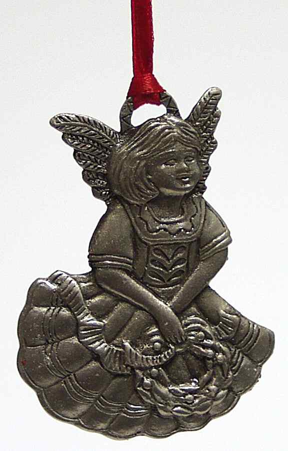 Wallace Pewter Christmas Ornament Baby Angel - Boxed by Wallace Silver-1