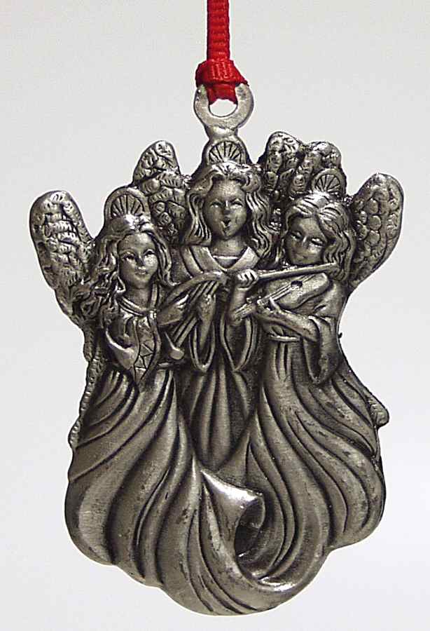 Wallace Pewter Christmas Ornament Three Angels - No Box by Wallace Silver-1