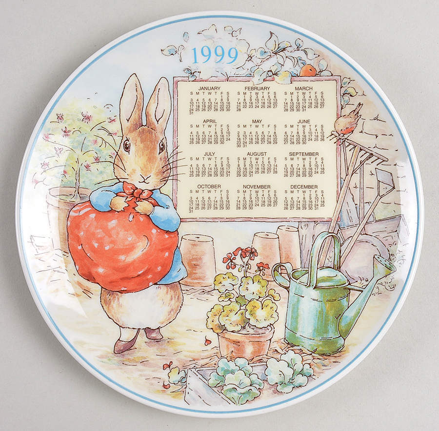 Peter Rabbit Calendar Plate 1999 - Boxed by Wedgwood-1