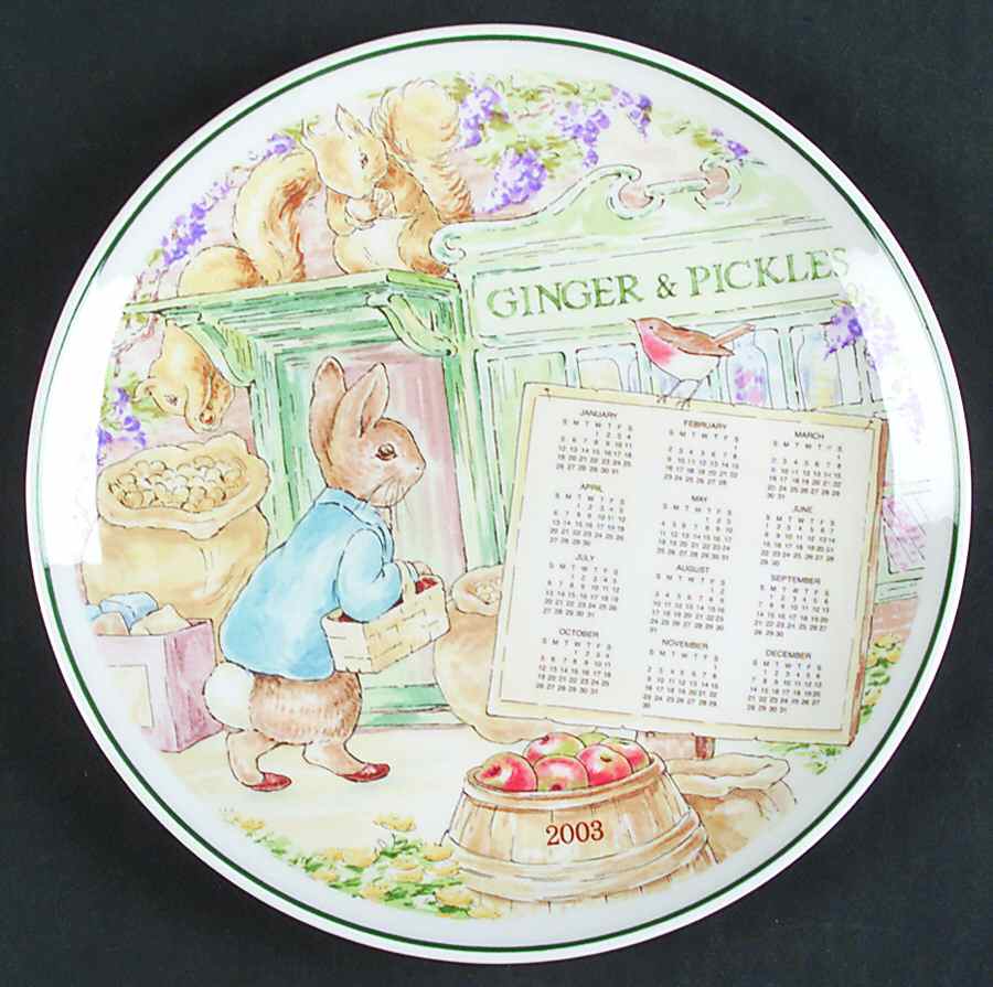 Peter Rabbit Calendar Plate 2003 - Boxed by Wedgwood-1