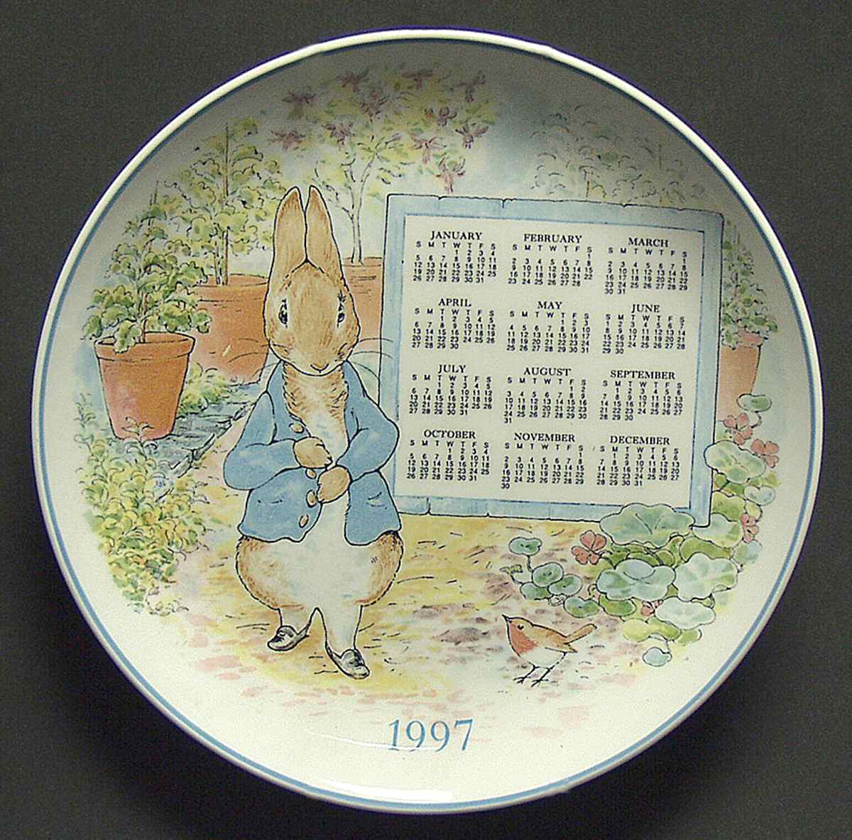 Peter Rabbit Calendar Plate 1997 - Boxed by Wedgwood-1
