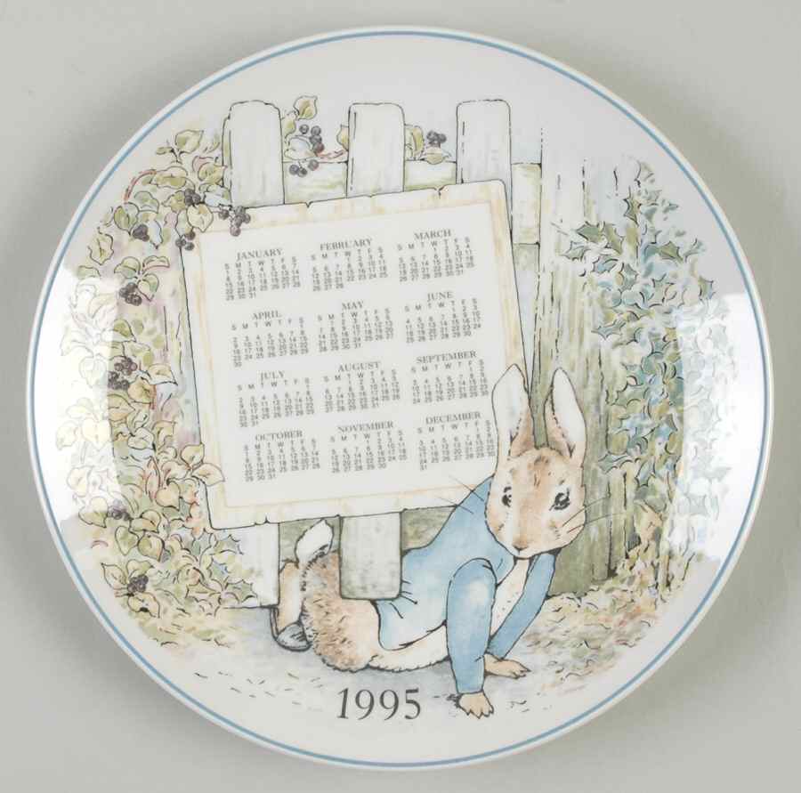 Peter Rabbit Calendar Plate 1995 - No Box by Wedgwood-1