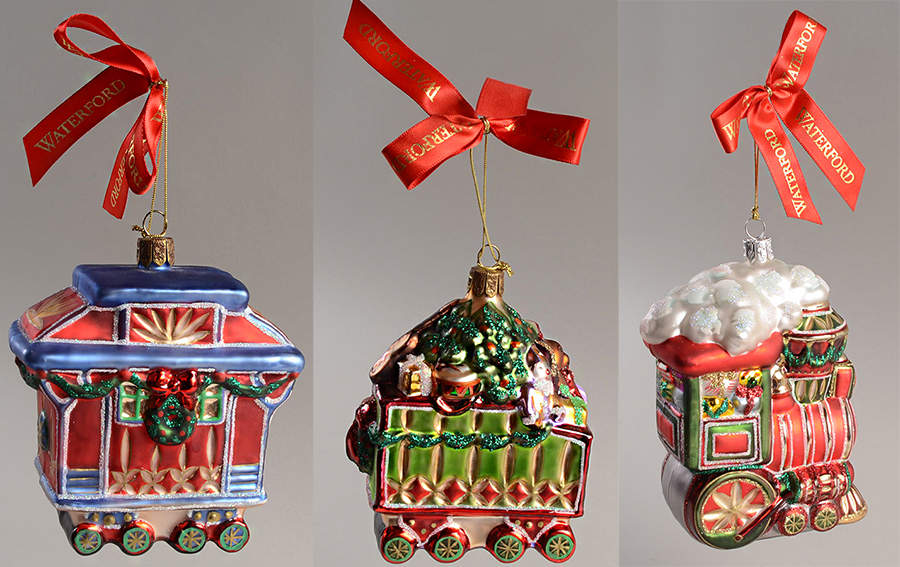 Holiday Heirlooms Ornaments Lismore Christmas Train(Set/3) - No Box by Waterford Crystal-1