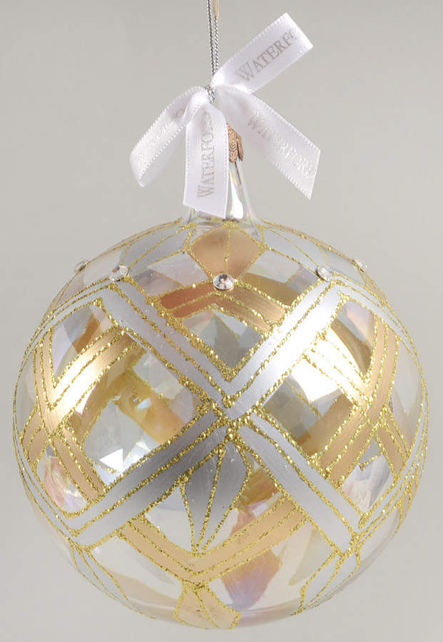 Gold, Silver, White on Clear Killeen Silver Ball - No Box by Waterford Crystal-1