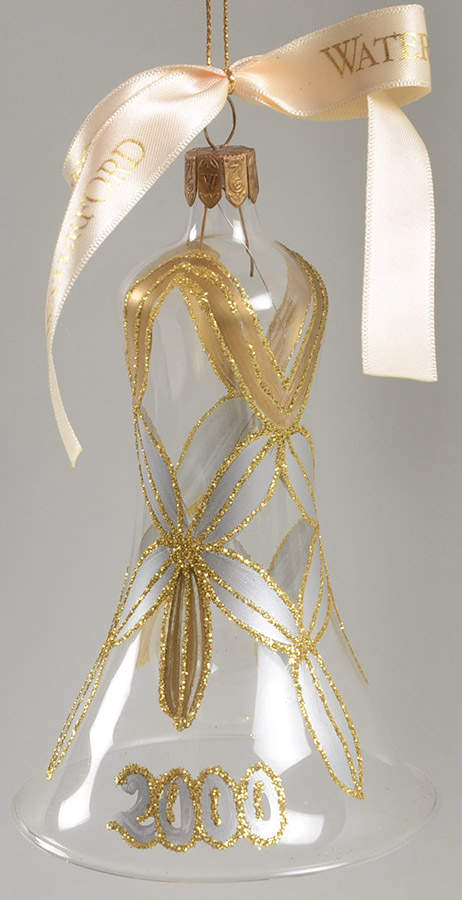 Gold, Silver, White on Clear Lismore Bell-2000 - Boxed by Waterford Crystal-1