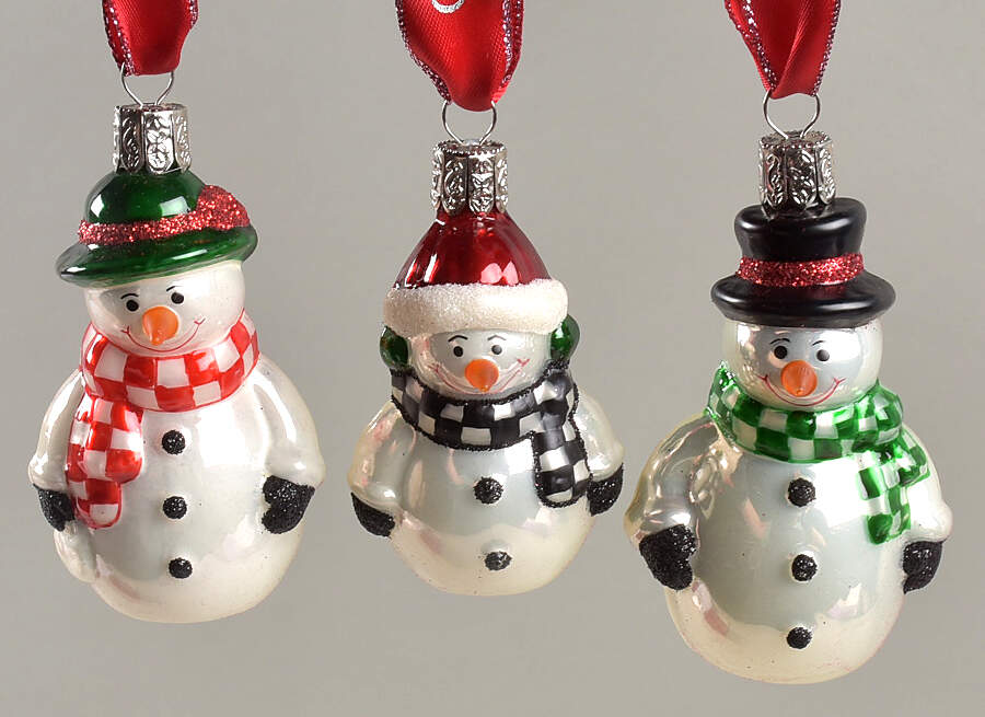 Holiday Heirlooms Ornaments Snowmen (Set Of 3) - Boxed by Waterford Crystal-1