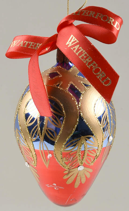 Royale Collection-Red, Blue, Gold Peacock Grand Royale Egg - No Box by Waterford Crystal-1