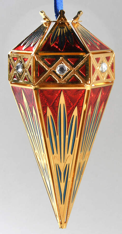 Brass and Enamel Ornaments Royale Ashbourne Cone-Red,Blue - No Box by Waterford Crystal-1