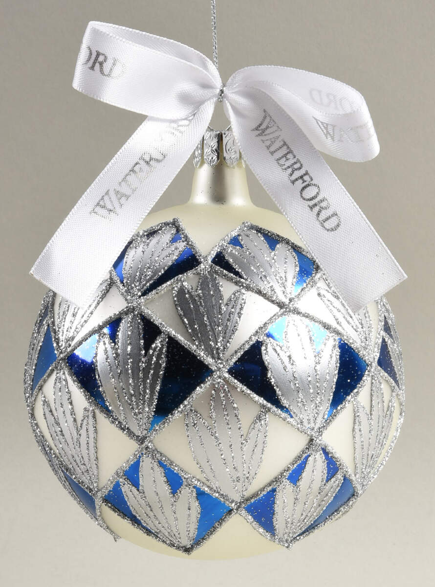 Blue and White Holiday Heirloom Jubilee Ball - No Box by Waterford Crystal-1