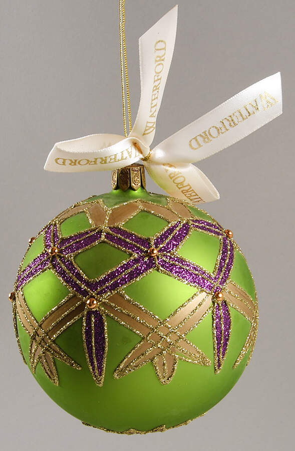 Imperial Collection-Fuchsia & Chartreuse Imperial Araglin Ball - Boxed by Waterford Crystal-1