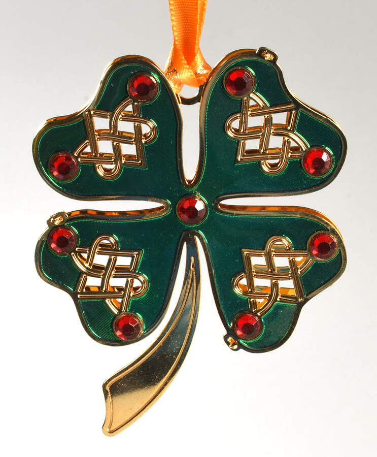 Brass and Enamel Ornaments Celtic Shamrock - No Box by Waterford Crystal-1