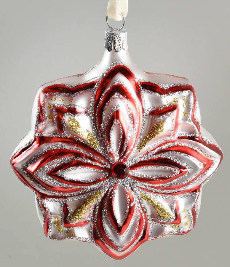 Holiday Heirloom-Red, White, Silver Victorian Snowflake - Boxed by Waterford Crystal-1