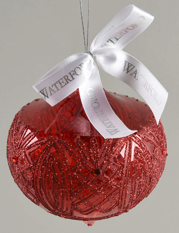 Holiday Heirloom Red and Black Crimson Craftsman Bulb - Boxed by Waterford Crystal-1