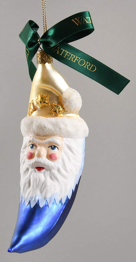 Holiday Heirloom Santa Ornaments Moon Face Santa-Blue - No Box by Waterford Crystal-1