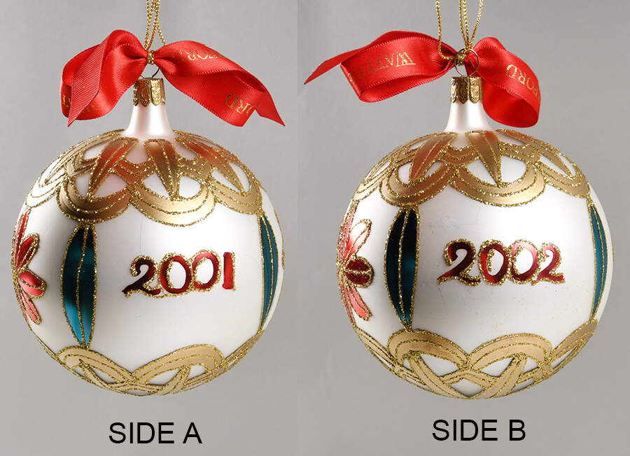 Multicolor on Champagne, White, Gold New Year's Celebration Ball-2001/2002 - No Box by Waterford Crystal-1