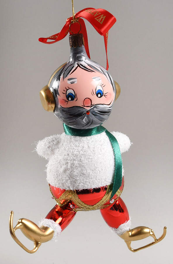 Holiday Heirloom Santa Ornaments Skating Santa;Limited Edition - Boxed by Waterford Crystal-1