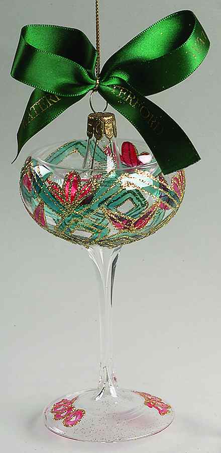 Mini Glasses-Ornament New Year's Toast 2000/2001 - Boxed by Waterford Crystal-1