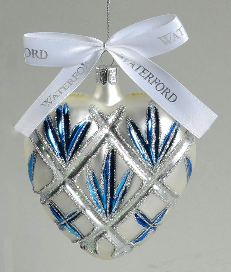 Blue and White Holiday Heirloom Lismore Heart-Blue - Boxed by Waterford Crystal-1