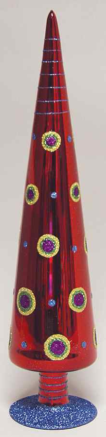 Holiday Heirlooms Ornaments Red Glass Christmas Tree - No Box by Waterford Crystal-1