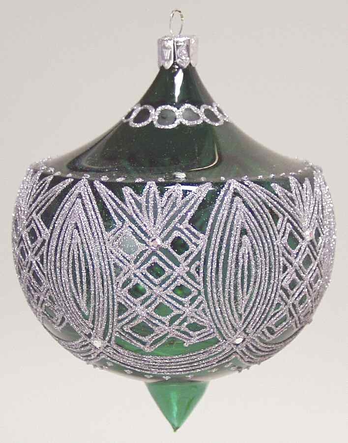 Green with Gold, Silver, White Emerald Teardrop - No Box by Waterford Crystal-1