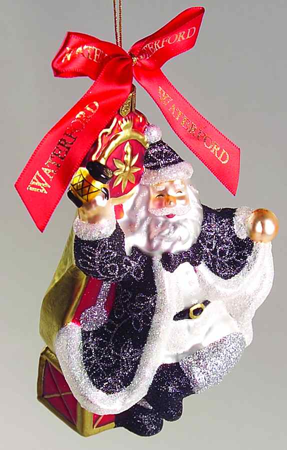Holiday Heirloom Santa Ornaments Santa Toasting Midnight - No Box by Waterford Crystal-1