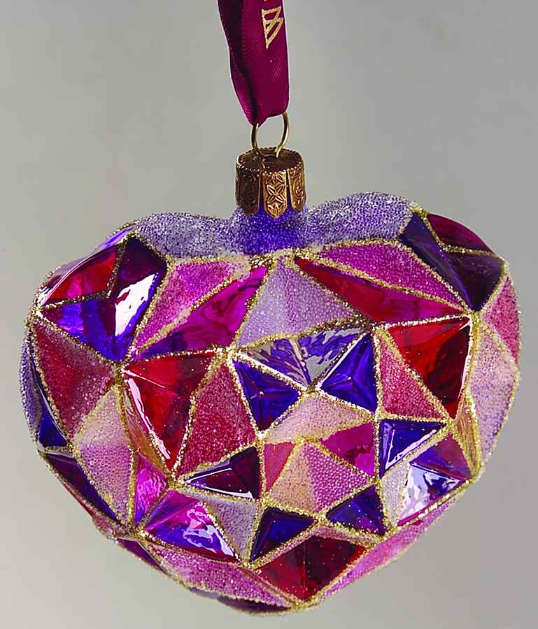Multicolor Cut and Faceted Cashel Stained Glass Heart - No Box by Waterford Crystal-1