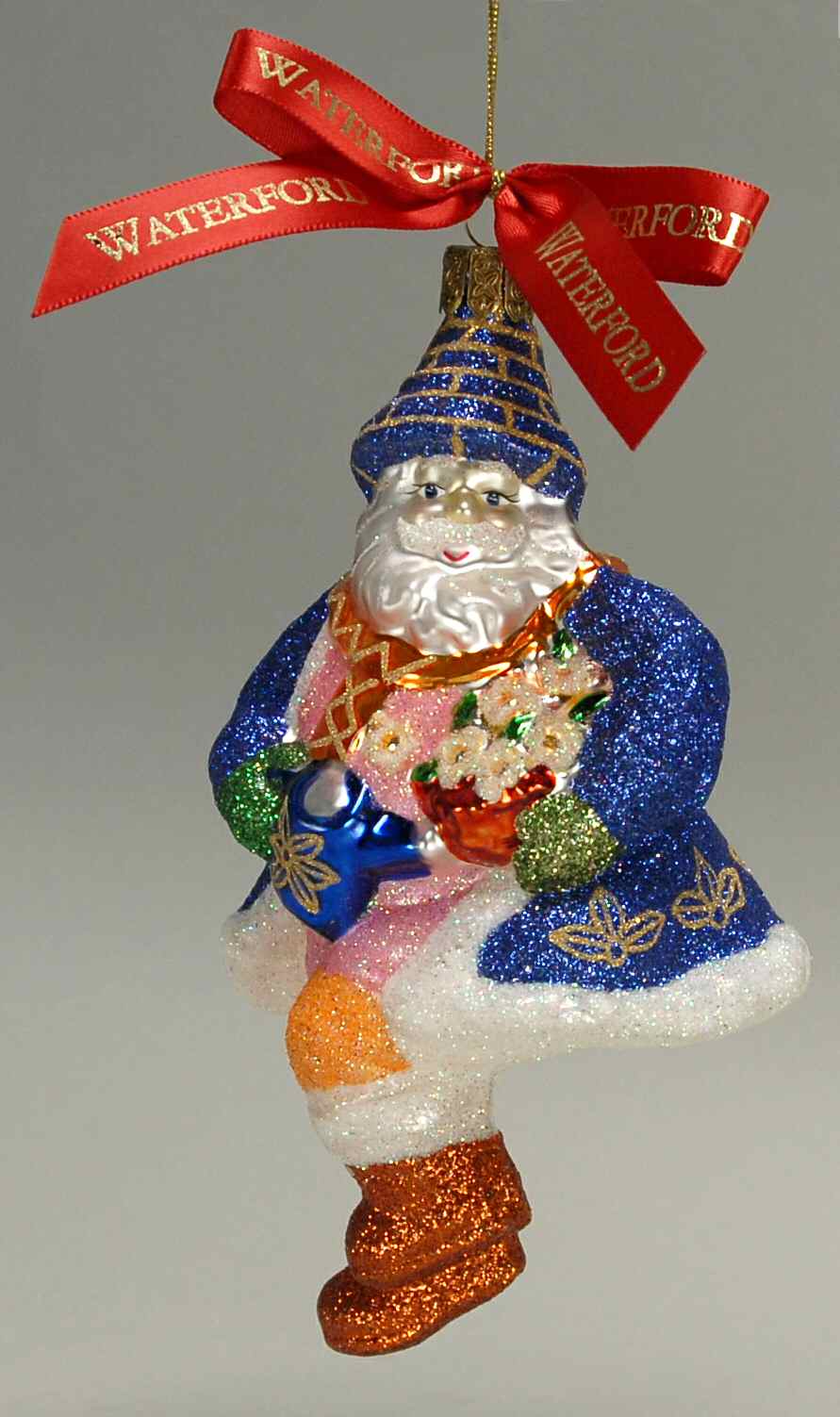 Holiday Heirloom Santa Ornaments Spring Santa-Flowers,Watering Can - No Box by Waterford Crystal-1