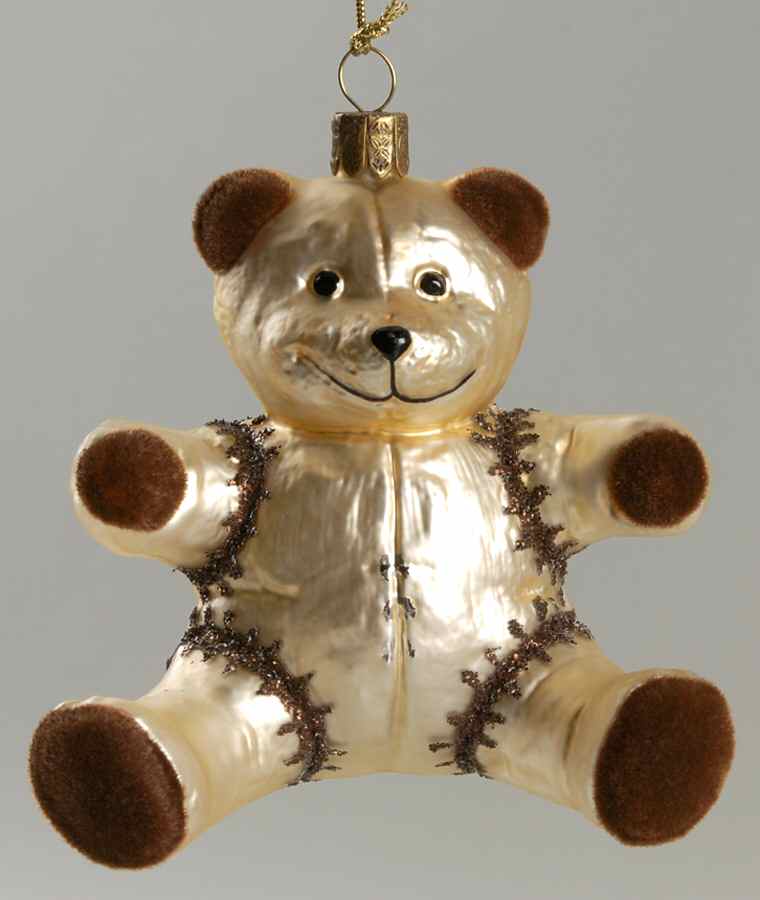 Holiday Heirlooms Ornaments Classic Flocked Teddy Bear - Boxed by Waterford Crystal-1