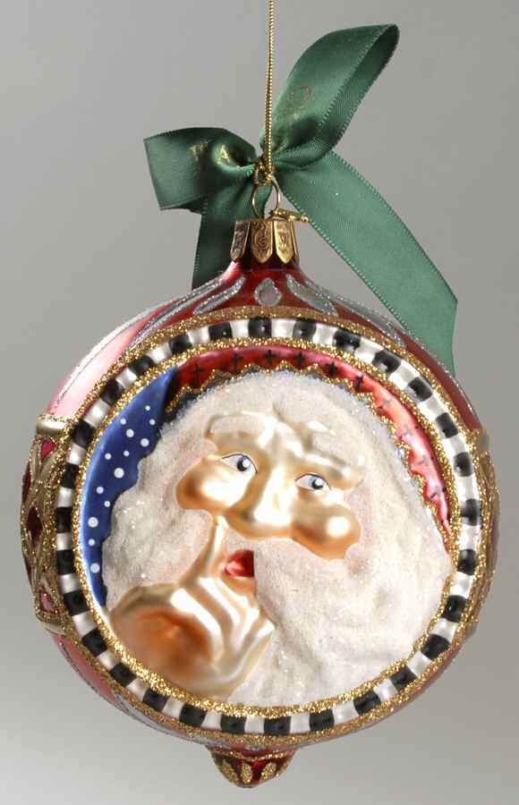 Holiday Heirloom Santa Ornaments Whispering Santa Medallion-1st Edition - Boxed by Waterford Crystal-1