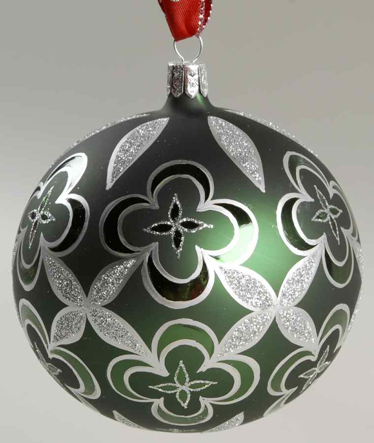 Green with Gold, Silver, White Shamrock Glimmer Ball - No Box by Waterford Crystal-1