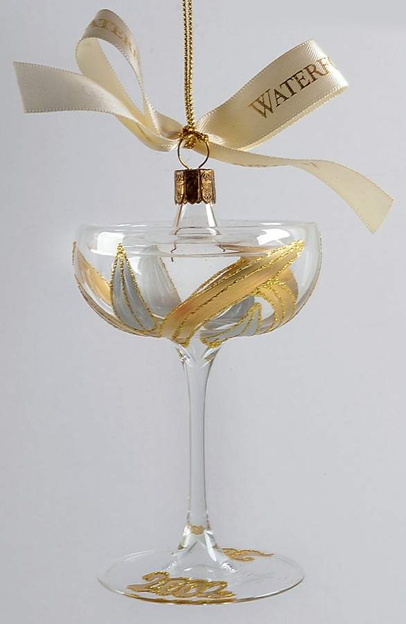 Mini Glasses-Ornament Sherbet/Champagne-2001/2002 - No Box by Waterford Crystal-1