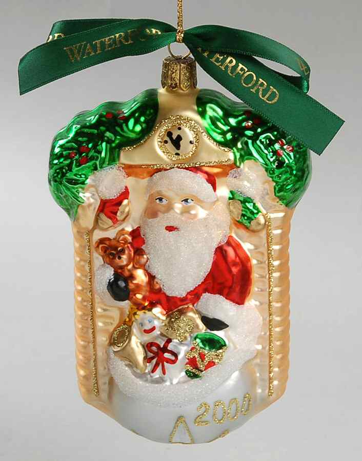 Holiday Heirloom Santa Ornaments Santa In Chimney-2000 - Boxed by Waterford Crystal-1