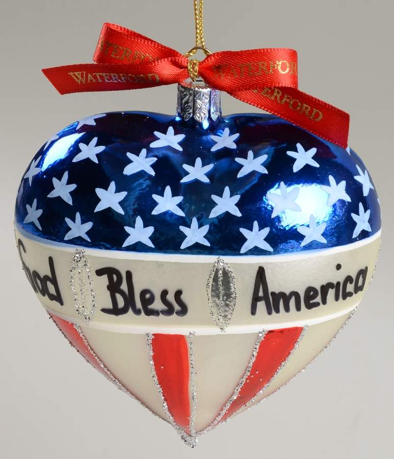 Patriotic and Political God Bless America Heart - Boxed by Waterford Crystal-1