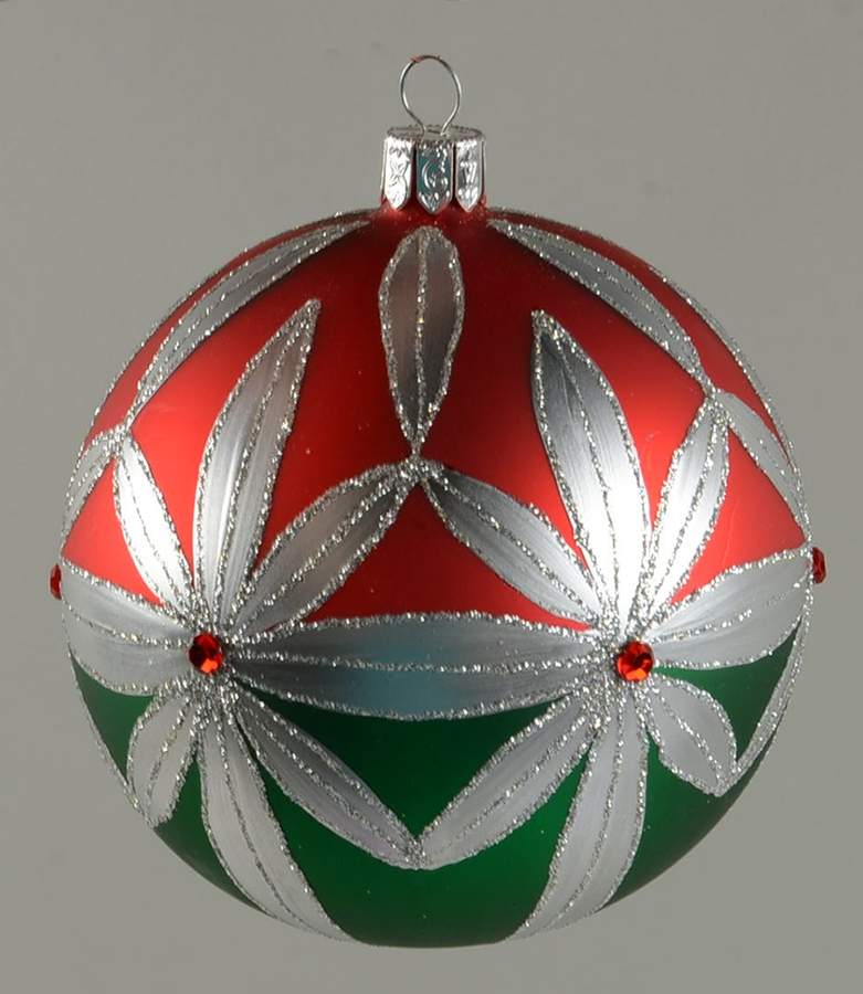 Red and Green with White, Silver Brilliant Balmoral Ball - Boxed by Waterford Crystal-1